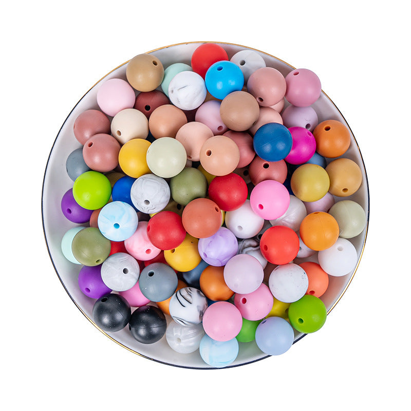 15mm Mixed Silicone Round Beads