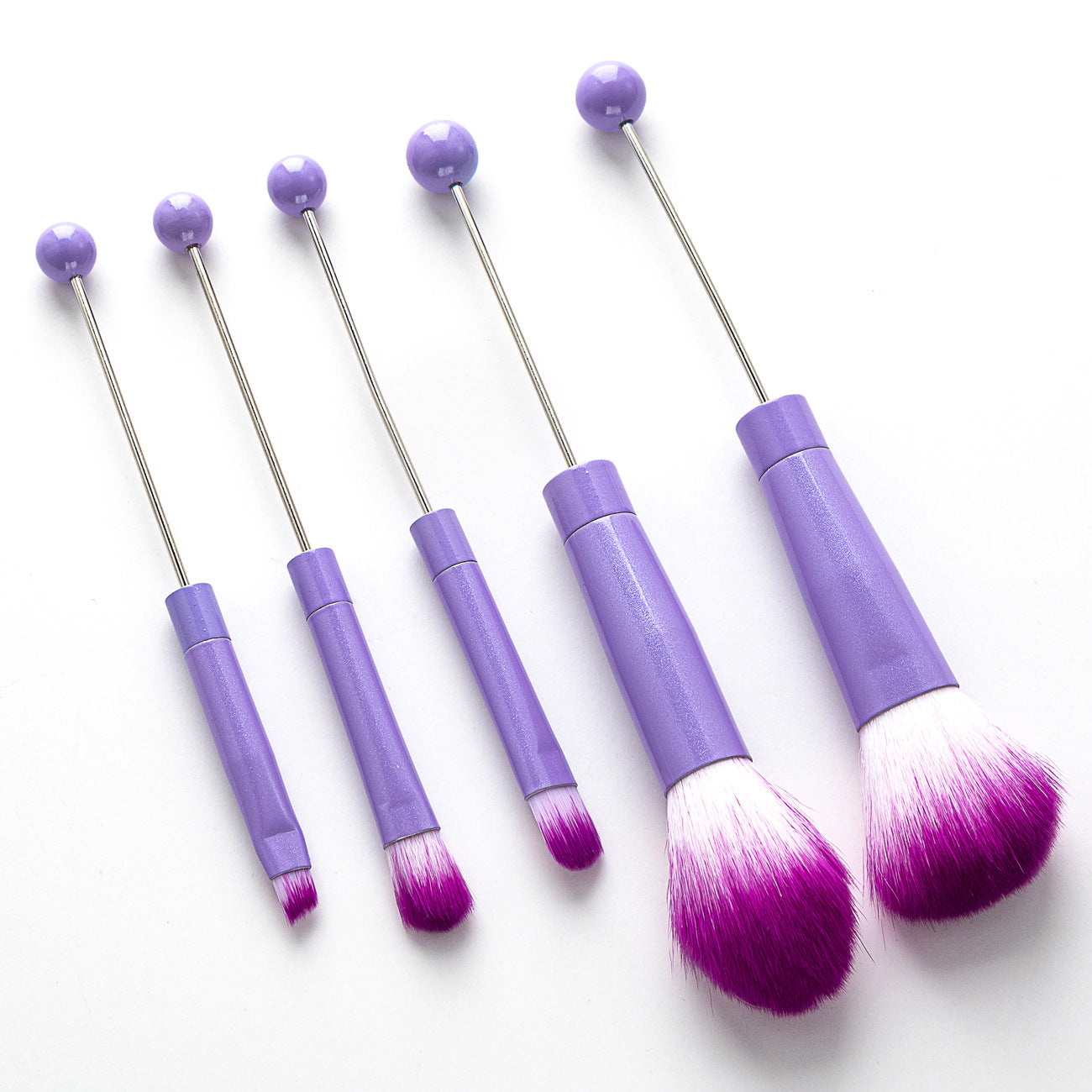 A12 DIY beadable metal handle makeup brush set