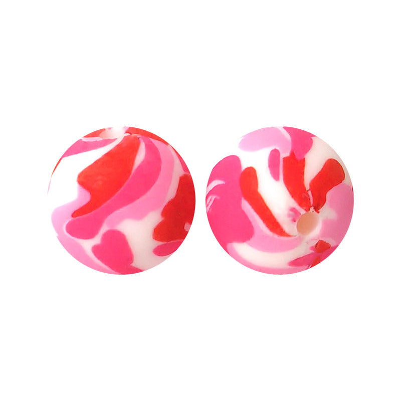 15mm Mixed Silicone Round Beads