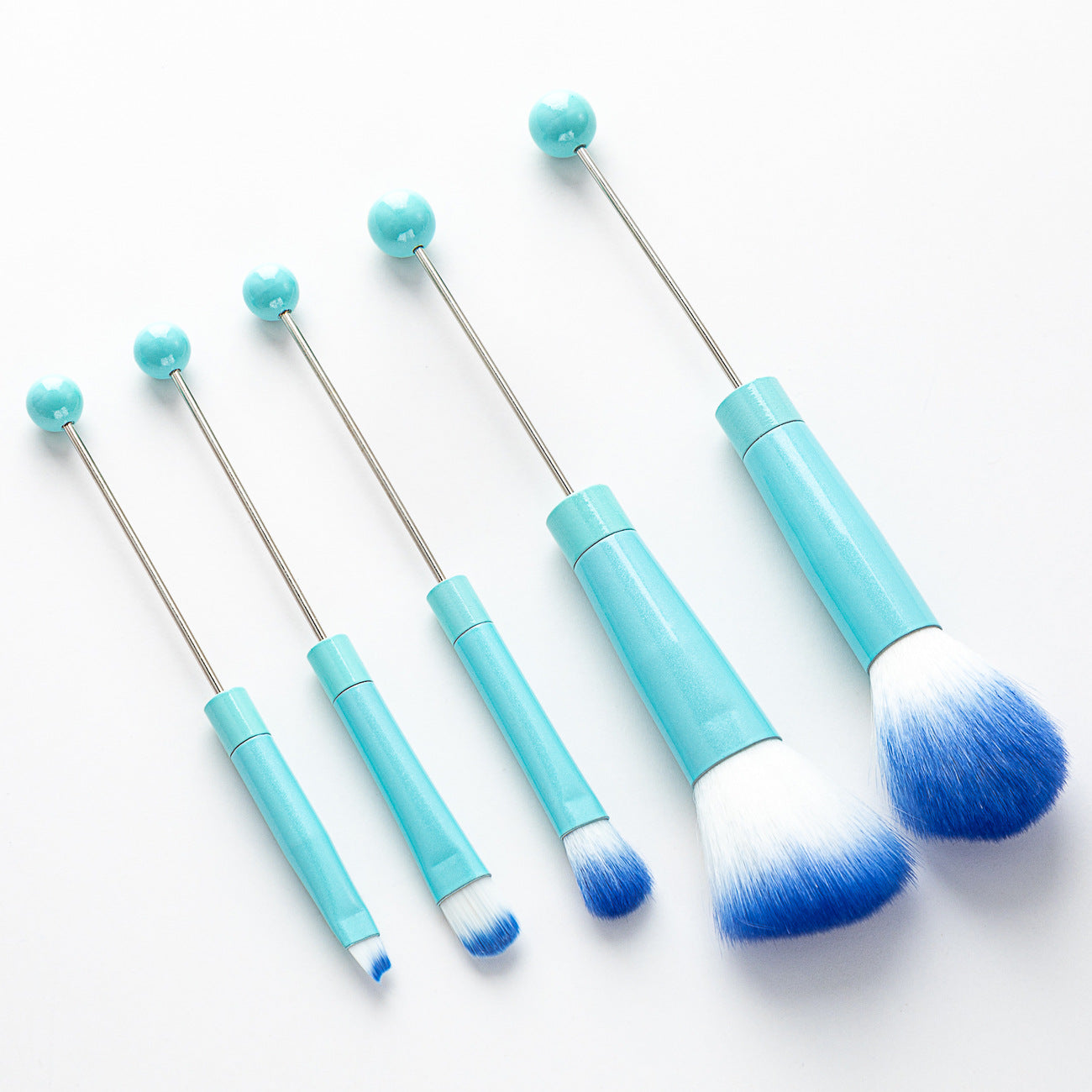 A12 DIY beadable metal handle makeup brush set