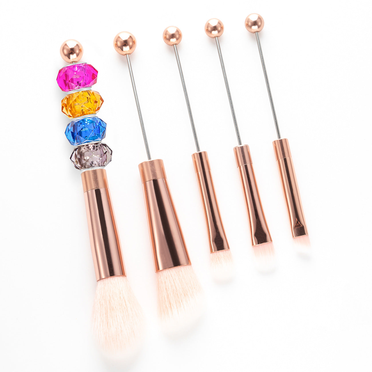 A12 DIY beadable metal handle makeup brush set