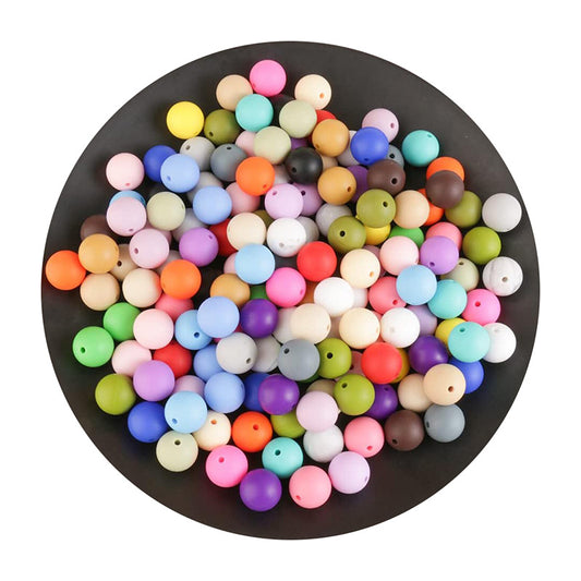 12mm Mixed Silicone Round Beads