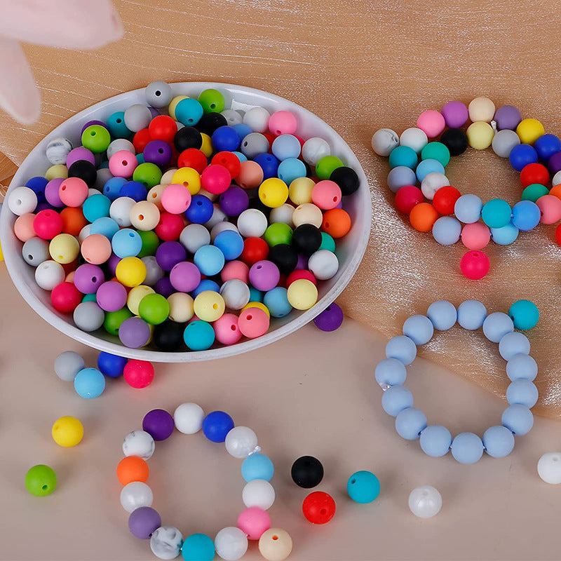 12mm Mixed Silicone Round Beads