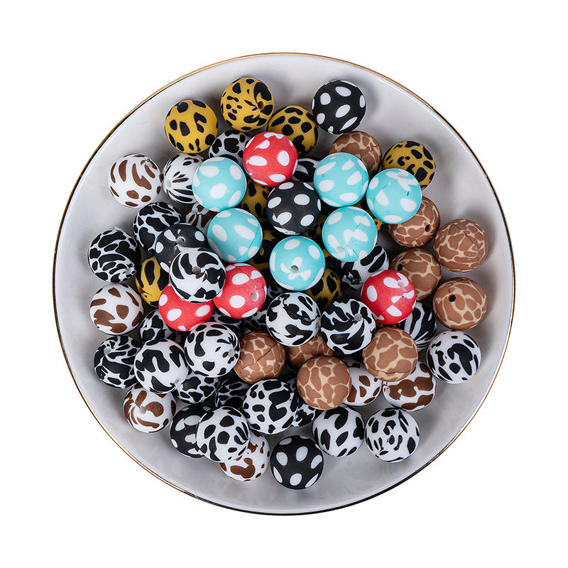 15mm Mixed Silicone Round Beads