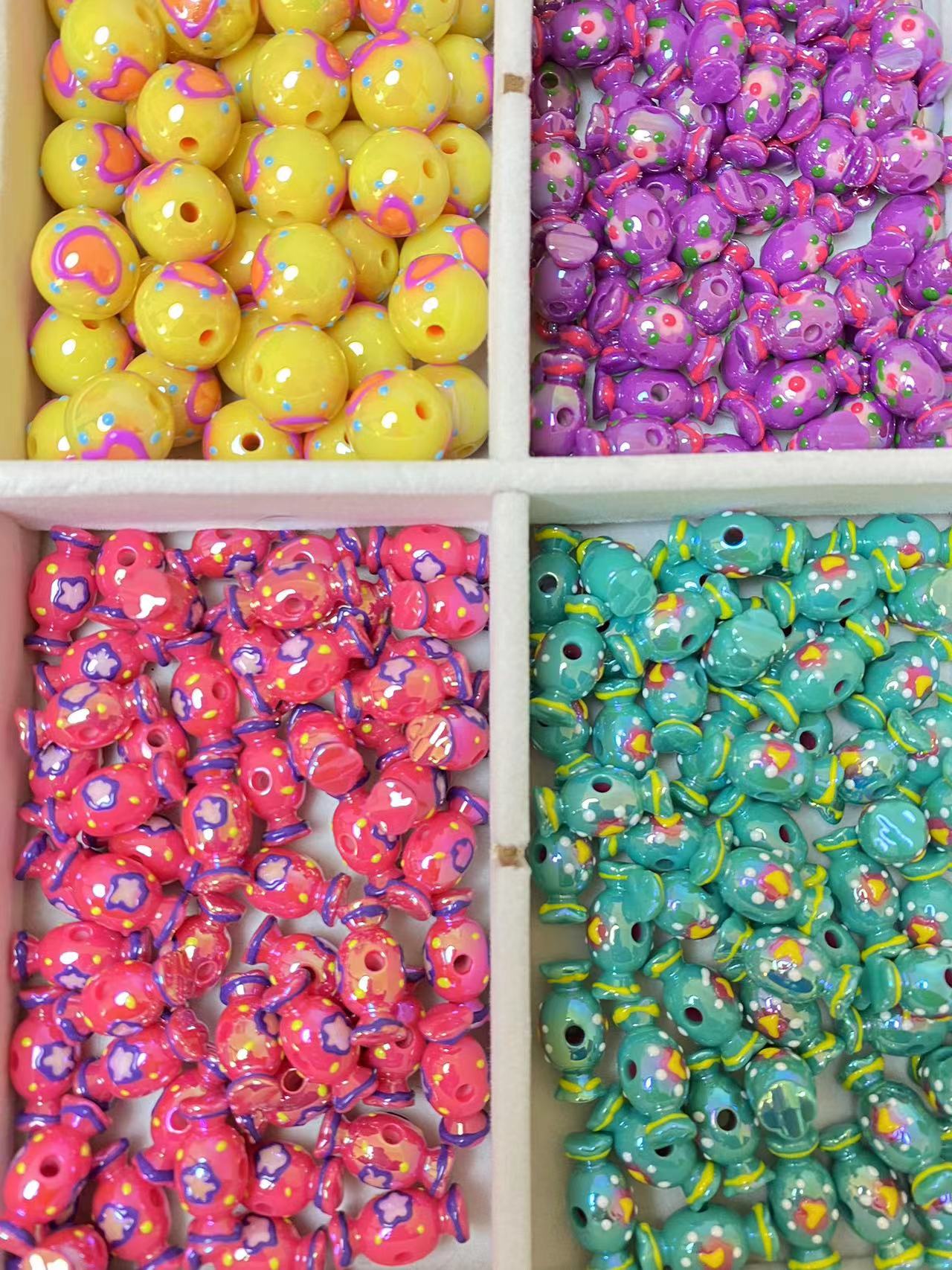 A04 【 HOT SALE】Mix Handmade painting Beads ( Live Packing )