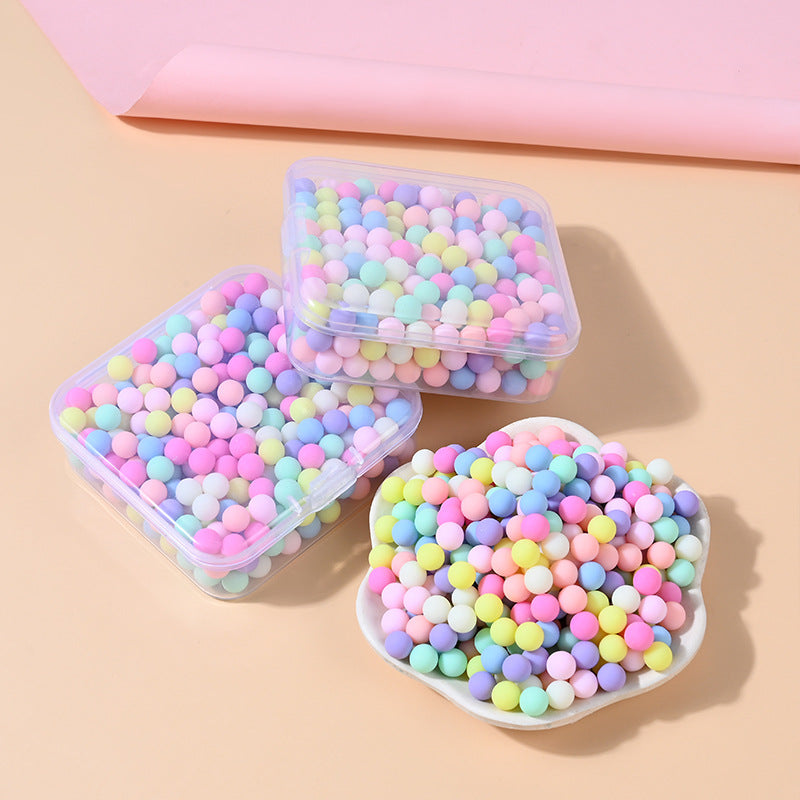 C01 Cream phone case DIY material macaron color non-porous round beads