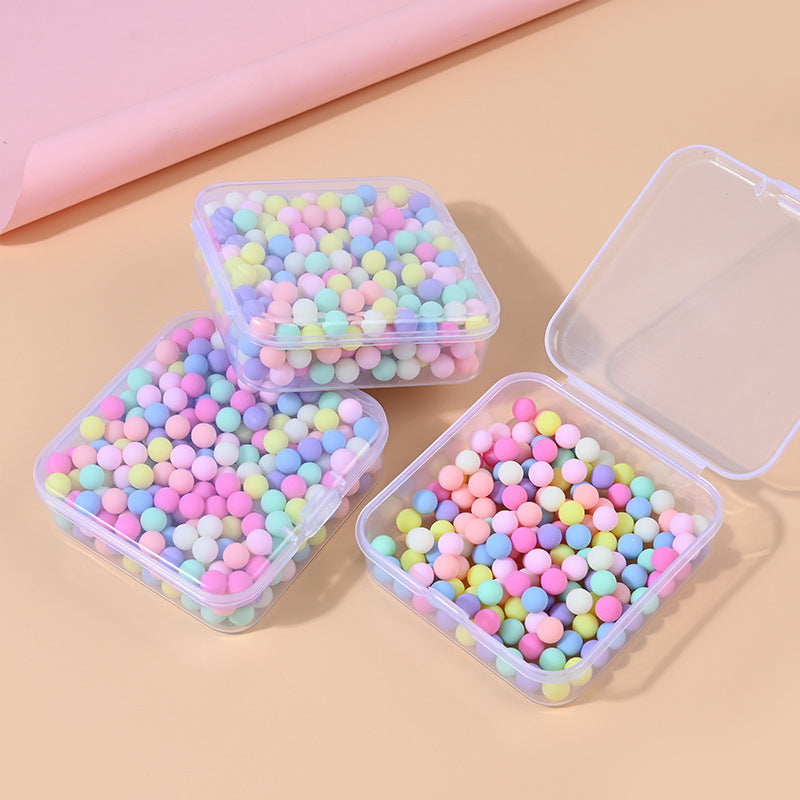 C01 Cream phone case DIY material macaron color non-porous round beads